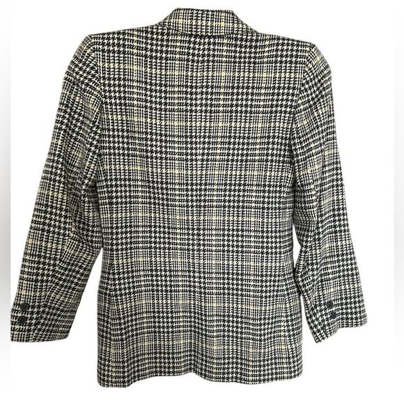 Miss Pendleton Vintage Plaid Houndstooth Tweed Wool Blazer Academia Sz 4 - Picture 2 of 10